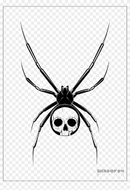 Because of all the details, of course. Black Skull In Spider Tattoo Stencil By Sickboy Draw Black Widow Spider Free Transparent Png Clipart Images Download