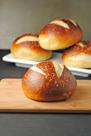 Homemade Pretzel Hamburger Buns Homemade Pretzels Bread Food