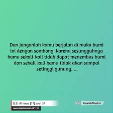 Surah Al Israa Ayat 37 Qs 17 37 Tafsir Alquran Surah Nomor 17 Ayat 37