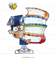 Maybe you would like to learn more about one of these? Cartoon Vector Clip Art Of A Helpful Bee Over A Happy African American Graduate School Boy Carrying A Stack Of Books By Hit Toon 22