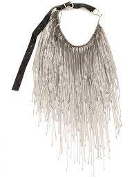 goti silver chain fringe necklace cn800 silver h lorenzo chain fringe necklace fringe necklace chain fringe
