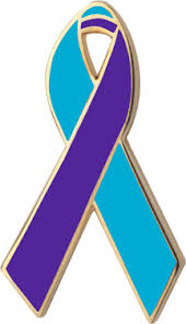 We all know that the meaning behind an awareness ribbon depends on its colors and pattern. Teal And Purple Awareness Ribbon Pins Lapel Ribbons Personalized Cause Personalized Cause