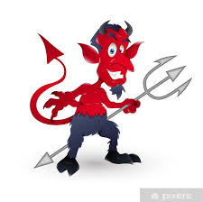 Sticker Evil Cartoon Devil Vector - PIXERS.US