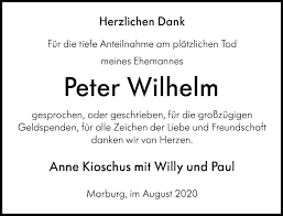 Prämierter dokumentarfilm über das tragische leben des kindermörders jürgen bartschrolf schübel, deutschland 1983. Traueranzeigen Von Peter Wilhelm Trauer Mittelhessen De