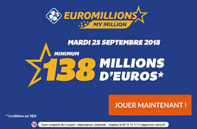 Le 10/09/2018 à 23:06 par virginie gonçalves. Euro Millions 138 Millions D 1 Millionnaire Garanti 25 Septembre 2018 Sofoot Com