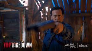 Added 6 years ago anonymously in action gifs. Bruce Campbell Starz Gif By Ash Vs Evil Dead Find Share On Giphy