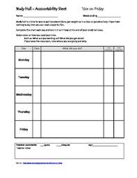 Study Hall Accountability Worksheet Study Study Skills Importance Of Time Management