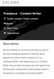 All freelance jobs in malaysia on careerjet.com.my, the search engine for jobs in malaysia. Malaysia Careers On Twitter Calling For Graduates With Background In Advertising Media Journalism Linguistics Languages Mass Comm Zalora Is Looking For Freelance Content Writer Apply Now At Https T Co Xz2rwz6vhg Https T Co N1syxyoaxr