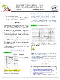 Determine a área pintada na figura abaixo: Atividade 4 Mat 7 Ano Docx Triangulo Geometria