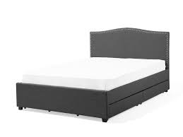 For classic elegance, try a sleigh set with antique hardware. Fabric Eu King Size Bed With Storage Grey Montpellier Beliani De