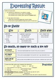 Expressing Result So Or Such Teaching English Grammar Language Teaching Grammar Worksheets