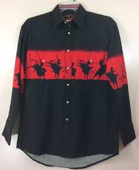 Vintage Wrangler Western Mens Shirt Size M Black Red Rodeo Cowboy Pearl Snap Wrangler Western Vintage Wrangler Clothes Black And Red