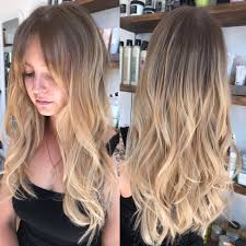 The braids should be pinned to the back of the head or incorporated into the rest of the locks. Creamy Blonde Ombre Balayage Dip Dye By Megan Finished With A Boho Style Fringe And Soft Loose Waves Curls Blonde Ombre Balayage Balayage Blonde Ombre