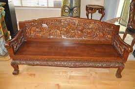 Coat it thoroughly and let the oil stand for about 5 to 7 minutes (in warmer climates, maybe 3 or 4 minutes). This Is A Vintage Teak Wood Carved Sofa Chair Tea X2f Coffee Table And End Table Set These Are From Thailand Carved Sofa Carved Wooden Sofa Sofa Design Wood