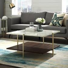 Foster White Marble Square Coffee Table With Gold Legs Furniture123 In 2020 Coffee Table Coffee Table Square Modern Square Coffee Table