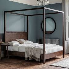Black 4 Poster Bed Frame King Size Zephyr King Sized 4 Poster Bed Solid Mango Wood Brown Four Poster Bed Four Poster Bed Frame Super King Size Bed