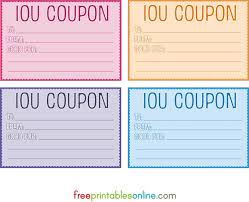 Happy Birthday Printable Gift Certificate Template Colorful Free Printable Iou Coupons Free Printables Online Coupon Template Free Printable Coupons Free Printable Gift Certificates