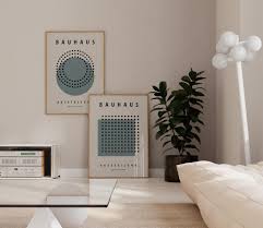 Set of 2 Green Bauhaus Prints