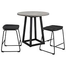 Signature design by ashley froshburg counter height dining room table and bar stools (set of 5), grayish brown/black. Signature Design By Ashley Showdell 3 Piece Counter Height Dining Table Set Royal Furniture Pub Table And Stool Sets