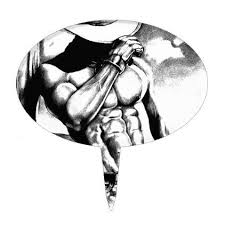 Fine Art Drawing Handsome Cowboy Body Builder Cake Topper Original Gifts Diy Cyo Customize Fine Art Drawing Body Builder Cake Art Drawings