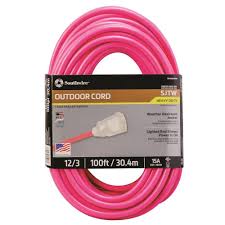 Southwire 100 Ft 12 3 Sjtw Hi Visibility Outdoor Heavy Duty Extension Cord With Power Light Plug 64823101 The Home Depot Extension Cord Plugs Indicator Lights