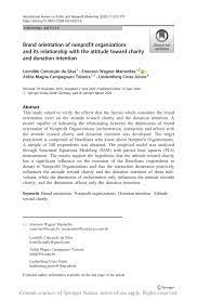 State minister of national policies and economic affairs. Brand Orientation Of Nonprofit Organizations And Its Relationship With The Attitude Toward Charity And Donation Intention Request Pdf
