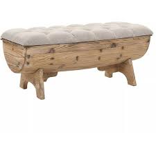 Banc De Rangement Bois Massif Et Tissu 103 X 51 X 44 Cm
