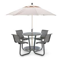 The rustic gray finish makes this dining set perfect for any living space in your home. Camino Round Bar Height Table With 4 Attached Chairs