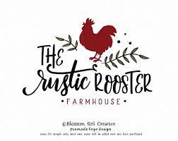 Rooster Logo Chicken Logo Farm Logo Laurel Logo Rustic Logo Premade Logo Organics Logo Food Blog Logo Restaurant Lo Rustic Logo Design Rustic Logo Chicken Logo