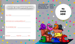 Invitaciones de cumpleaños para editar gratis. Invitaciones Among Us Para Editar Con Foto Invitaciones De Cumpleanos Infantiles Con Foto