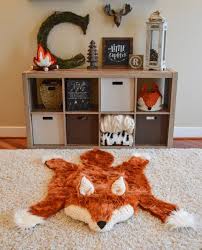 Fox Rug Faux Fox Rug Woodland Camping Nursery Fox Baby Room Decor Animal Play Mat Fox Baby Room Fox Baby Room Decor Camping Nursery