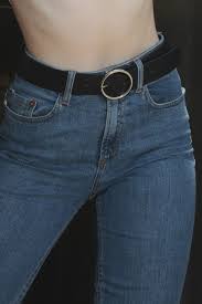 Black And Silver Circle Buckle Belt