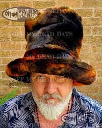 Tall Luxury Faux Fur Hat-jk Style Hat-space Cowboy Style Hat-fake Fur Black  Brown Orange Hat- Stovepipe Hat- Brown Fur Top Hat-cruelty Free