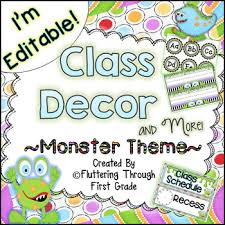 Classroom Decor Editable Monster Theme