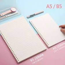 Kertas b5 dg jumlah ring 26 kertas a5 dg jumlah ring 20 gambar/warna lebih dari 50% masuk file full color bisa print bolak balik ya kak harga happy shopping jual jasa print kertas binder b5 dan a5. Wengu Loose Leaf Kertas Binder B5 A5 Warna Cream Shopee Indonesia