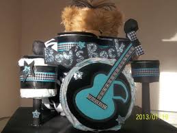 Teal And Houndstooth Drum Diaper Cake For By Pinkcandycreations 75 00 Baby Diaper Cake Diaper Gifts Diaper Design