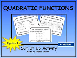 Quadratic Functions Sum It Up Activity Digital Distance Learning Quadratics Quadratic Functions Algebra Activities
