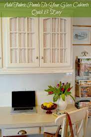 Rustic kitchen cabinets heavily make use of natural materials such as solid hardwoods with prominent graining patterns, often in clear wood stain finish. How To Cover Glass Cabinet Doors With Fabric Exquisitely Unremarkable