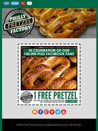 It S Monday Here S The Thank You Coupon Pretzel Factory Pretzel Day Soft Pretzels