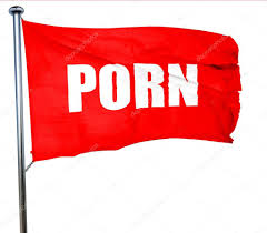 Porno, rendu 3D, un drapeau rouge agitant — Photo de stock par ©ellandar -  112537578