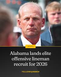 Kalen DeBoer and the Alabama Crimson Tide have landed an elite offensive  lineman for next year's class this week. As first reported by Hayes Fawcett  of On3, Alabama secured a commitment from