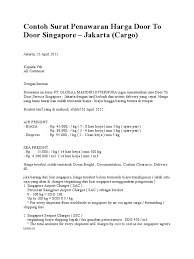 Contoh surat penawaran jasa service ac. Contoh Surat Penawaran Harga Door To Door Singapore
