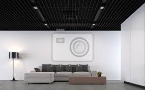 27 luxus led beleuchtung wohnzimmer decke neu wohnzimmer. Moderne Loft Wohnzimmer Mit Schwarzem Stahl Decke 3d Rendering Fototapete Fototapeten Appartment Bewohner Minimal Myloview De