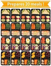 3 Compartment Meal Prep Food Storage Containers With Lids 20 Pack Divided Bento Lunch Boxes Portion Contr Workout Food Meal Prep Containers Healthy Meal Prep
