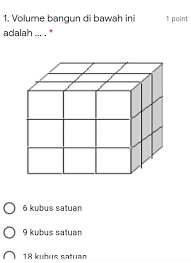 Sebuah bak mandi berbentuk kubus mempunyai panjang rusuk 1,5 m. 1 Volume Bangun Di Bawah Ini Adalah 1 Point6 Kubus Satuan9 Kubus Satuan18 Kubus Satuan27 Brainly Co Id