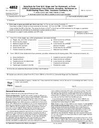 Department of the treasury—internal revenue service. Form 4852