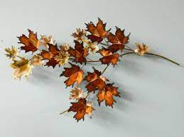 metal maple tree branch wall sculpture by curtis jere 1stdibs com copper artwork sculptures diy hanging upside down tomato planter