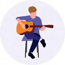 chelovek igraet na akusticheskoj gitare sidya na stule guitar illustration guitar boy cute cartoon wallpapers