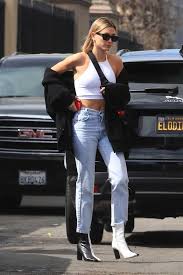 Hailey Baldwin White Leather Boots Street Style Autumn Winter 2020 On Sassy Daily Jeans Street Style Celebrity Street Style Autumn Street Style