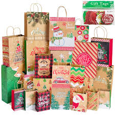 Amazon.com: Party Funny 24 Kraft Christmas Gift Paper Bags Bulk with  handles and 60 Count Christmas Gift Tags-Assorted sizes set for Wrapping  Xmas Holiday Presents(6 Jumbo,6 Large,6 Medium,6 Small) : Health &